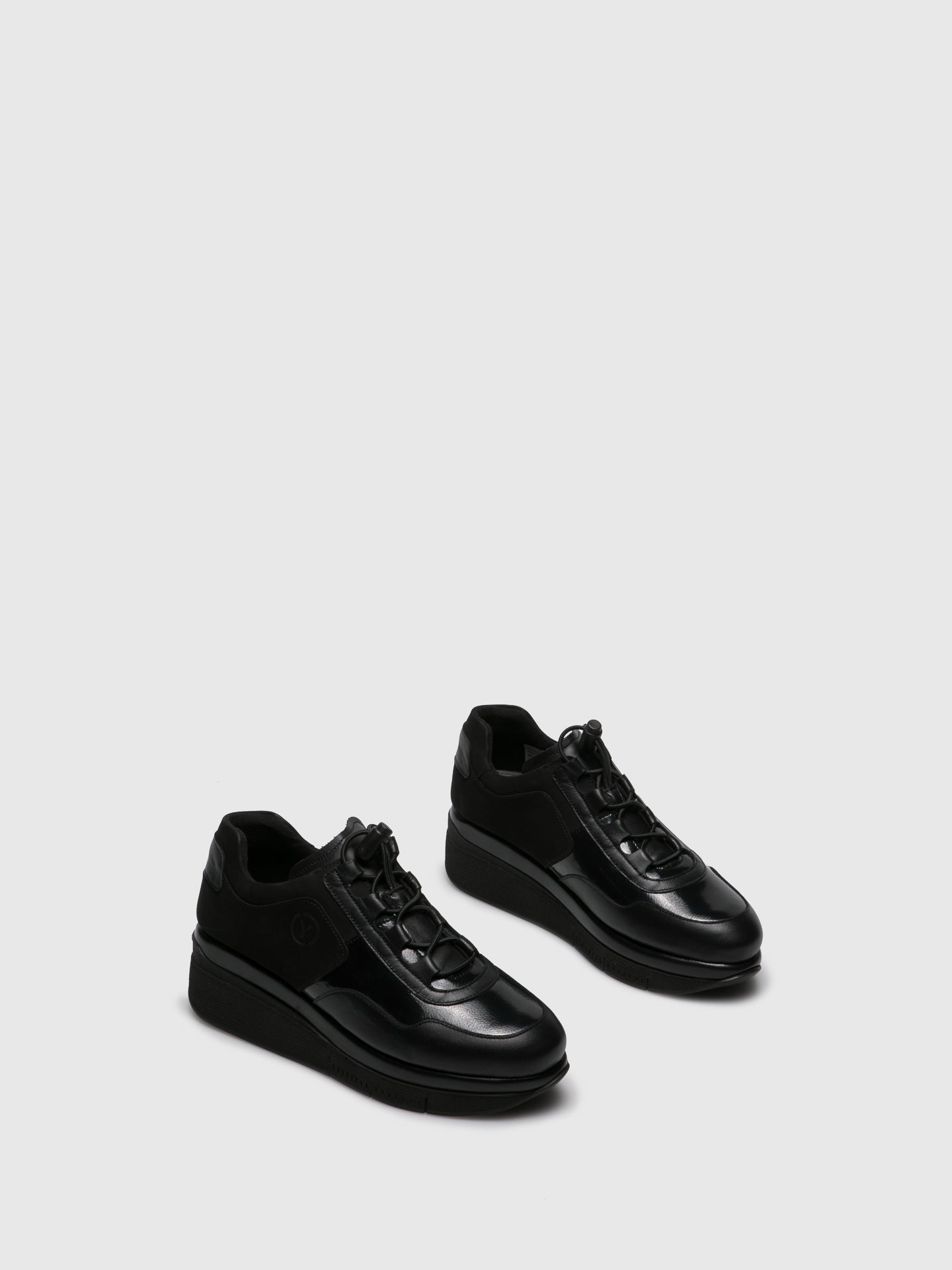 Saydo Black Wedge Shoes